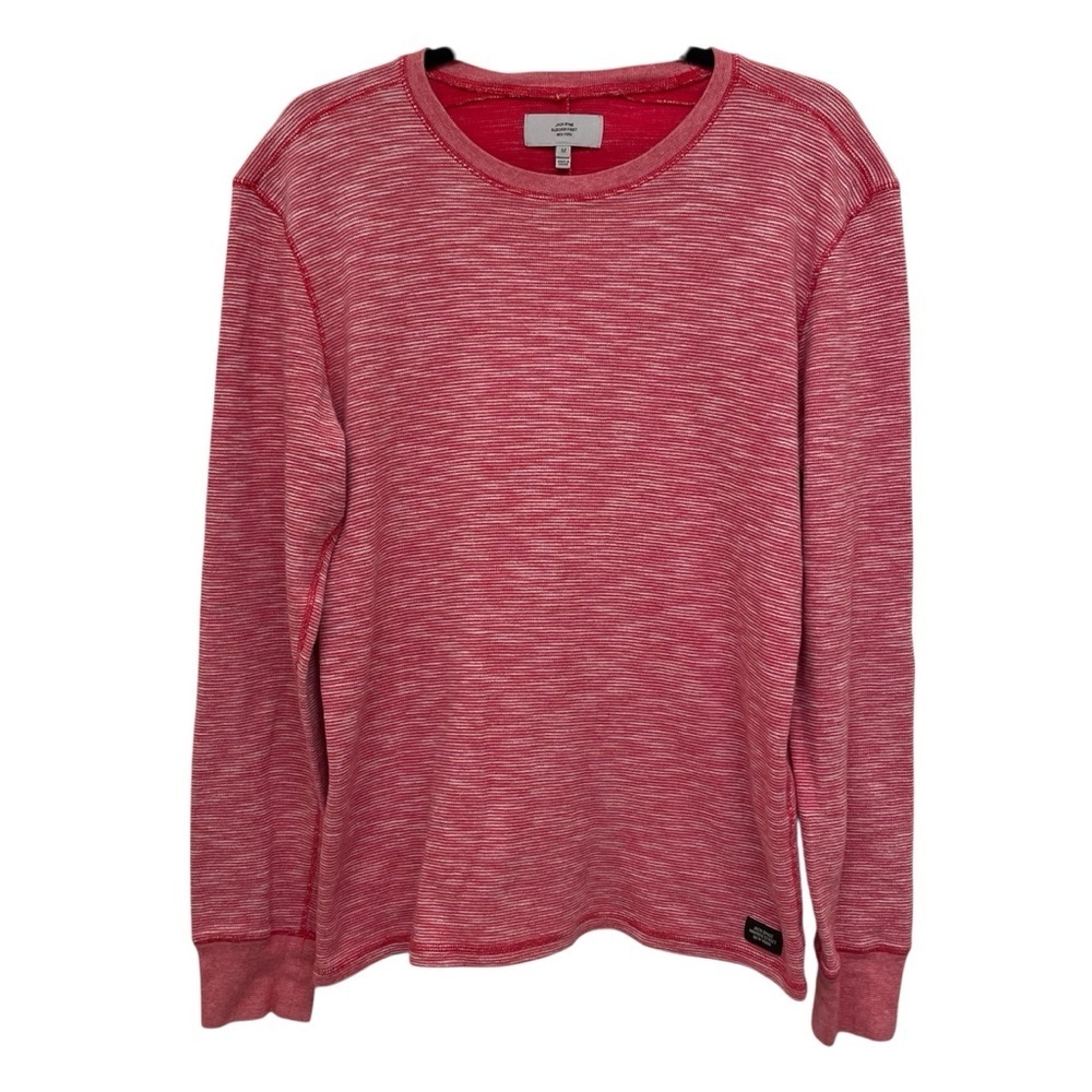 Jake Spade Sweater Long Sleeve Crewneck Cotton Blend Red Striped Sweater Men’s M